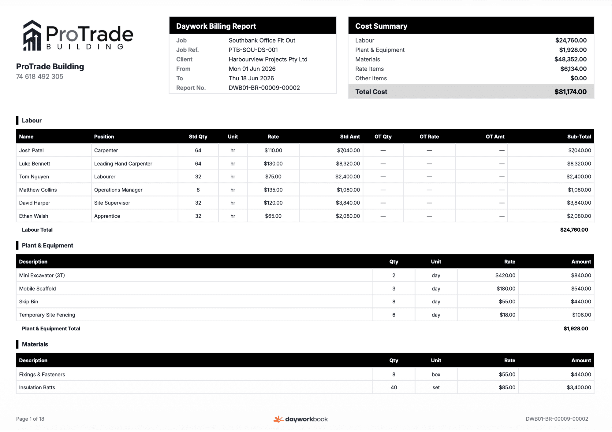 Generate Billing Reports desktop view