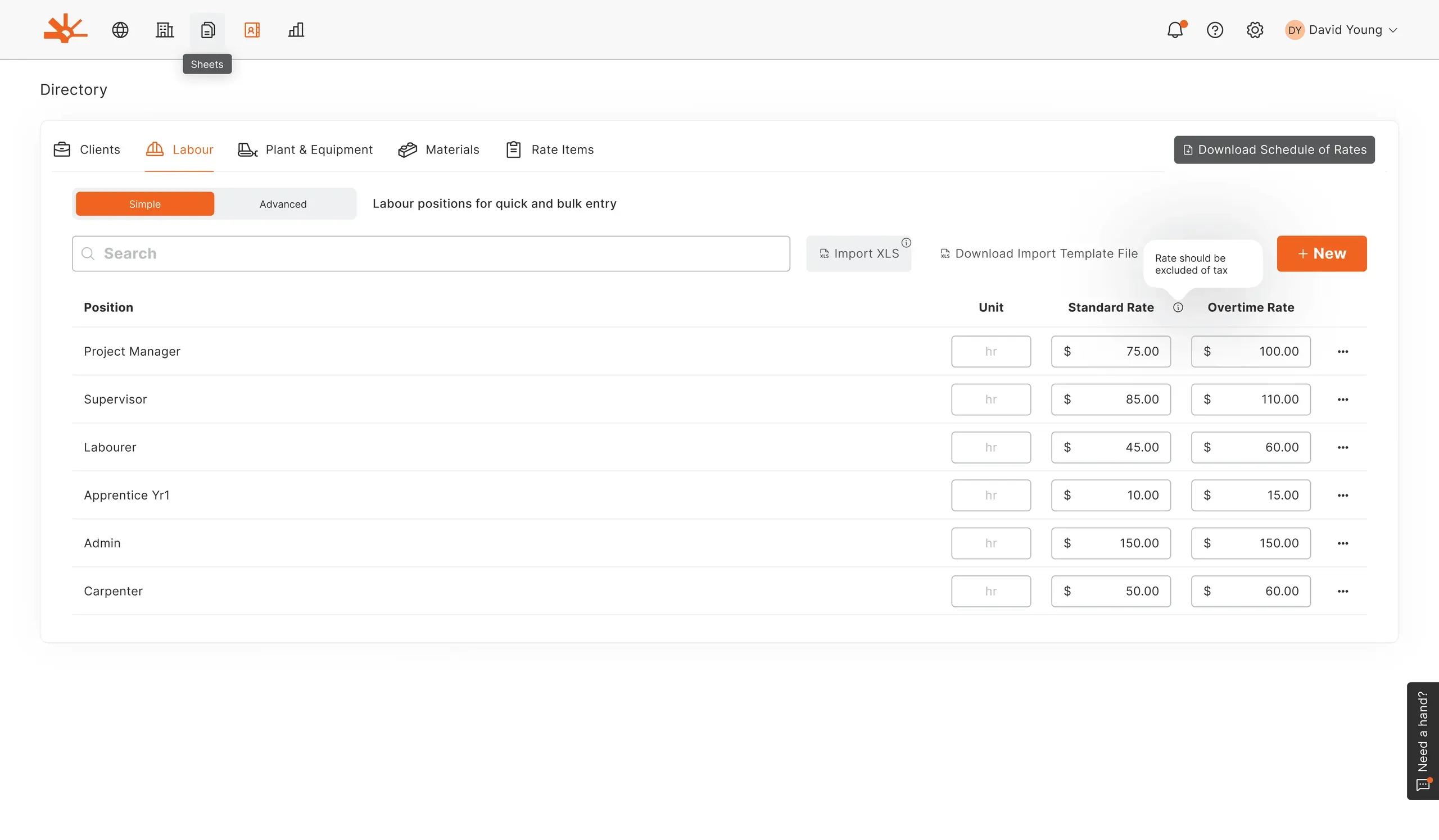 Set Up Your Rates desktop view