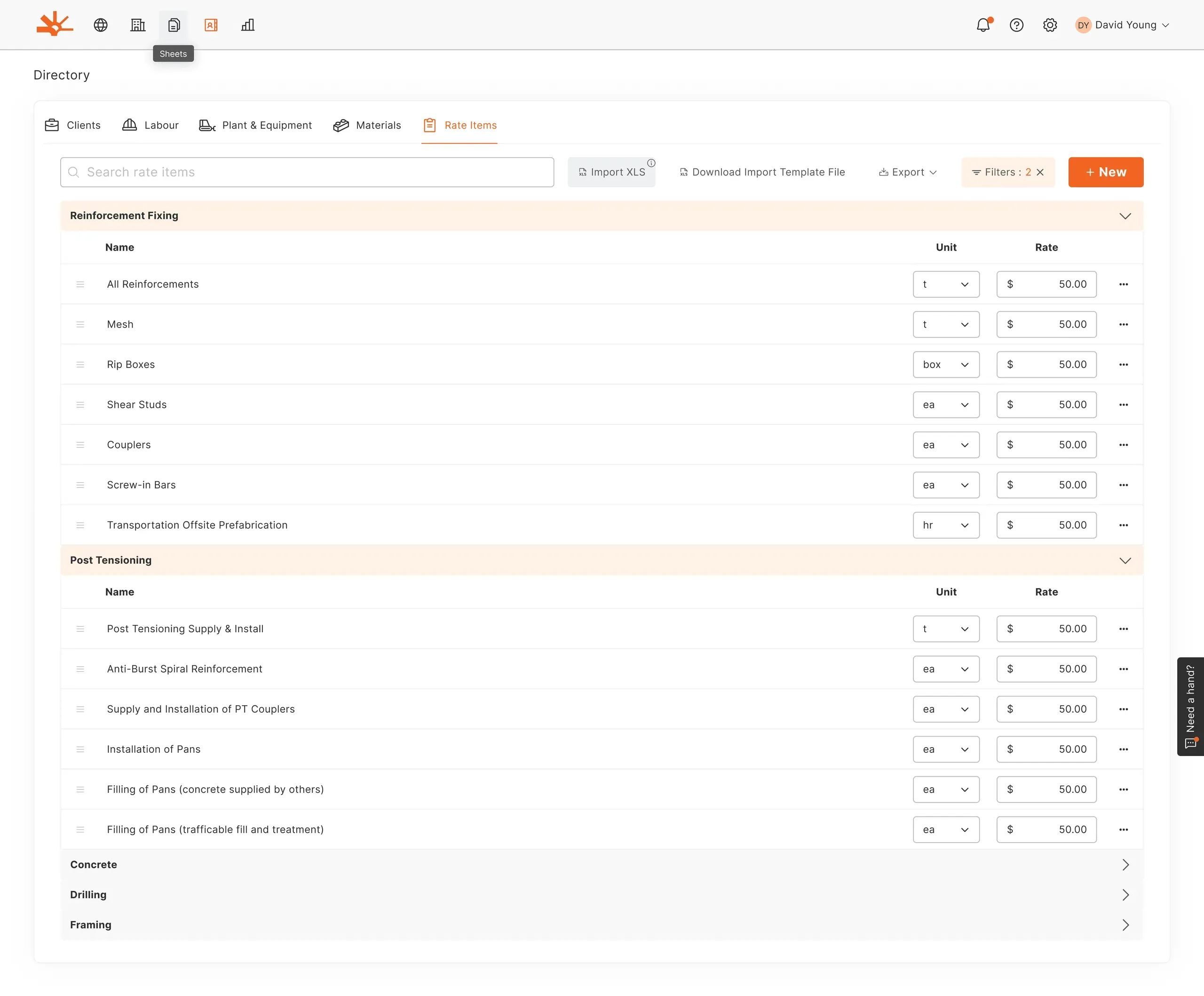 Configure Directory Rates